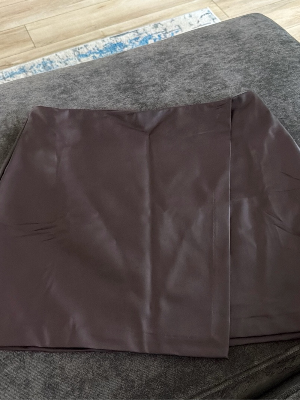 Women's Faux Leather Mini Skirt in Dark Purple